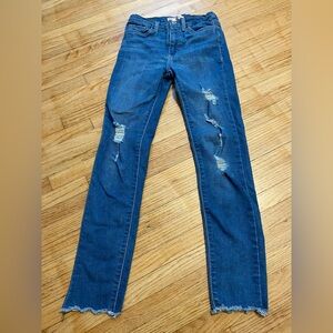 Levi’s Girl 10 Regular Skinny Distressed Blue Denim